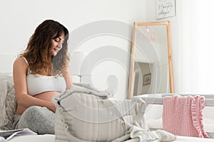 Pregnant woman checking the last ultrasound