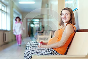 Pregnant woman at the clinic photo