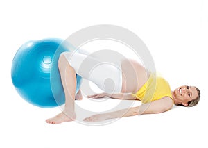 Pregnant woman doing relaxation exercise