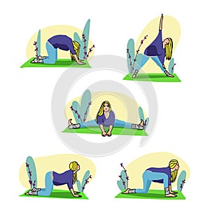 Pregnant woman doing yoga, 5 exercises for health