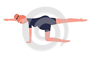 Pregnant woman doing yoga.Pregnancy health concept. Vector illustration