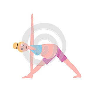 Pregnant woman doing yoga.Pregnancy health concept. Vector illustration