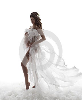 Pregnant Woman Dress, Pregnancy Maternity Concept, Beautiful Wav