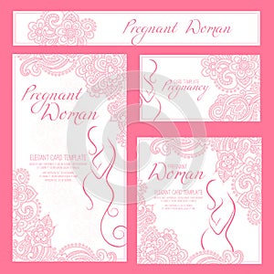 Pregnant Woman Elegant Card Template