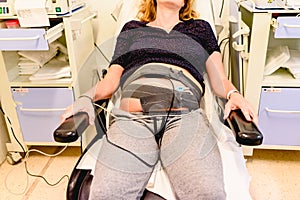 Pregnant woman during the examination of her pregnancy in a hospital