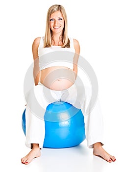 Pregnant woman excercises