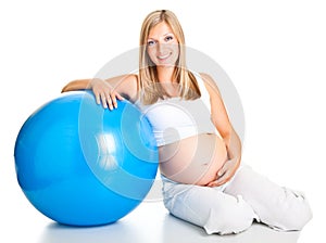 Pregnant woman excercises