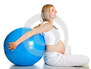 Pregnant woman excercises