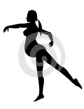 Pregnant Woman Exercising Silhouette