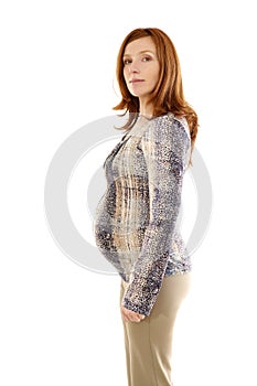 Pregnant woman fashion redhead portrait