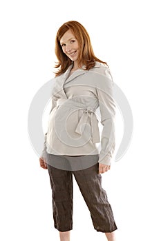 Pregnant woman fashion redhead portrait