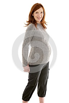 Pregnant woman fashion redhead portrait