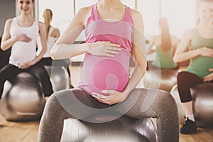 Pregnant woman. Fitness.