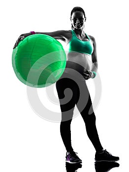 Pregnant woman fitness exercises silhouette