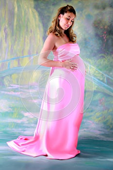 Pregnant woman in gown