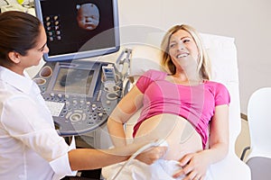 Pregnant Woman Having 4D Ultrasound Scan