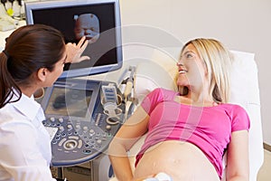 Pregnant Woman Having 4D Ultrasound Scan