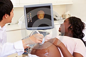 Pregnant Woman Having 4D Ultrasound Scan