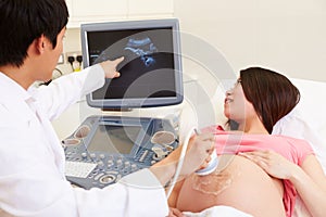 Pregnant Woman Having 4D Ultrasound Scan