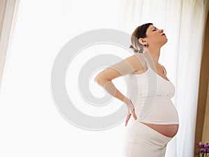 Pregnant woman having backache