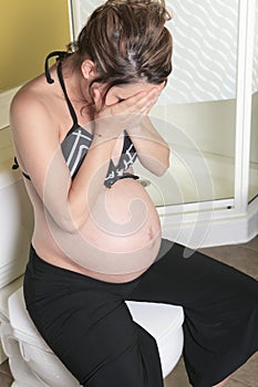 Pregnant woman having morning sickness during