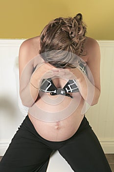 Pregnant woman having morning sickness during