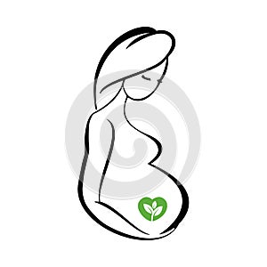 Pregnant woman with heart