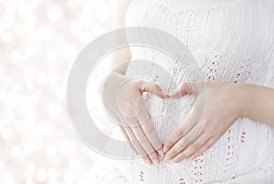 Pregnant Woman Heart Shape, Pregnancy Concept, Maternity Belly