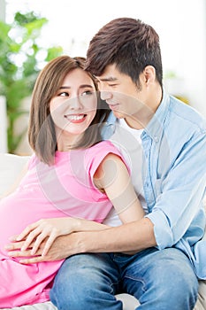 Pregnant woman with her husband