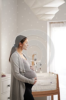 Pregnant woman at home