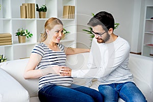 Pregnant woman with husband