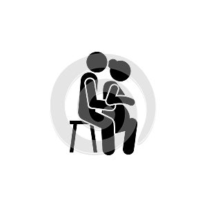 pregnant woman husband help icon. Element of pregnant icon for mobile concept and web apps. Pictogram pregnant woman husband help