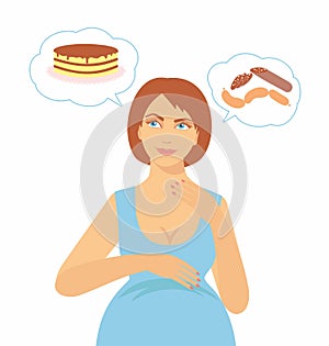 Pregnant woman with an increased appetite.