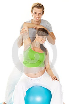 Pregnant woman with man