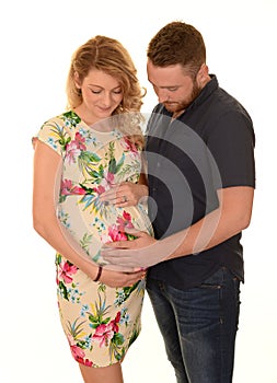 Pregnant woman and man