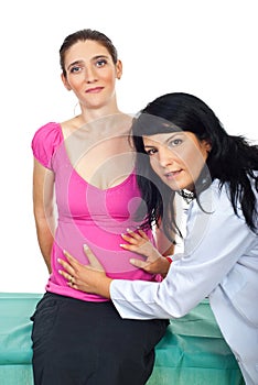 Pregnant woman at medical exam