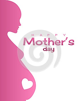 pregnant woman for mother day, stylized