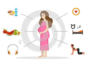 Pregnant woman It is necessary to nourish the child in the stomach and do light exercise, eat enough food and rest. Flat style