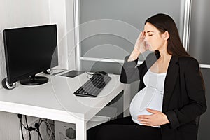 Pregnant woman in the office