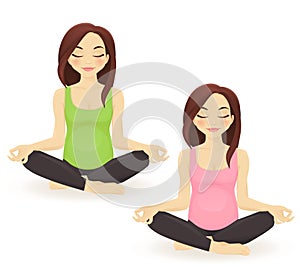 Pregnant woman practicing yoga