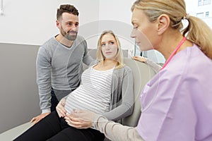 pregnant woman at regular pregnancy check-up