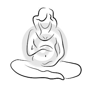 Pregnant woman silhouette, vector symbol