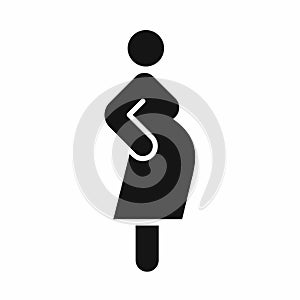 Pregnant woman simple black icon