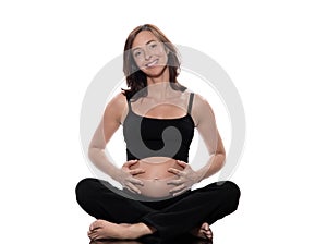 Pregnant Woman Sitting happy