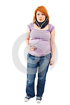 Pregnant woman with stethoscope