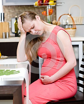 The pregnant woman with a strong toxicosis photo