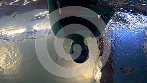 pregnant woman swimming in the pool