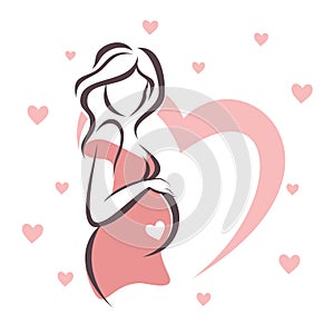 Pregnant woman symbol photo