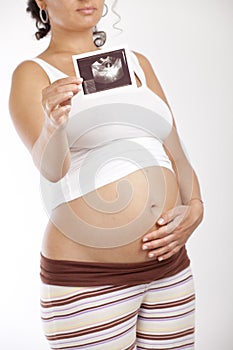 Pregnant woman. Ultrasound image