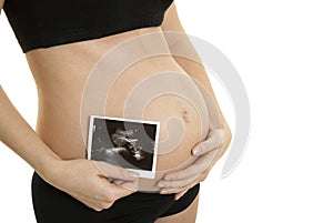 Pregnant woman ultrasound scan